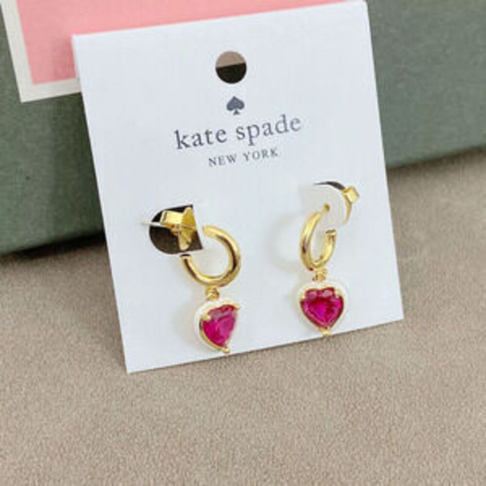 kate spade Sterling Silver Pear Cocktail Earrings Colorful Enamel Drip Heart
